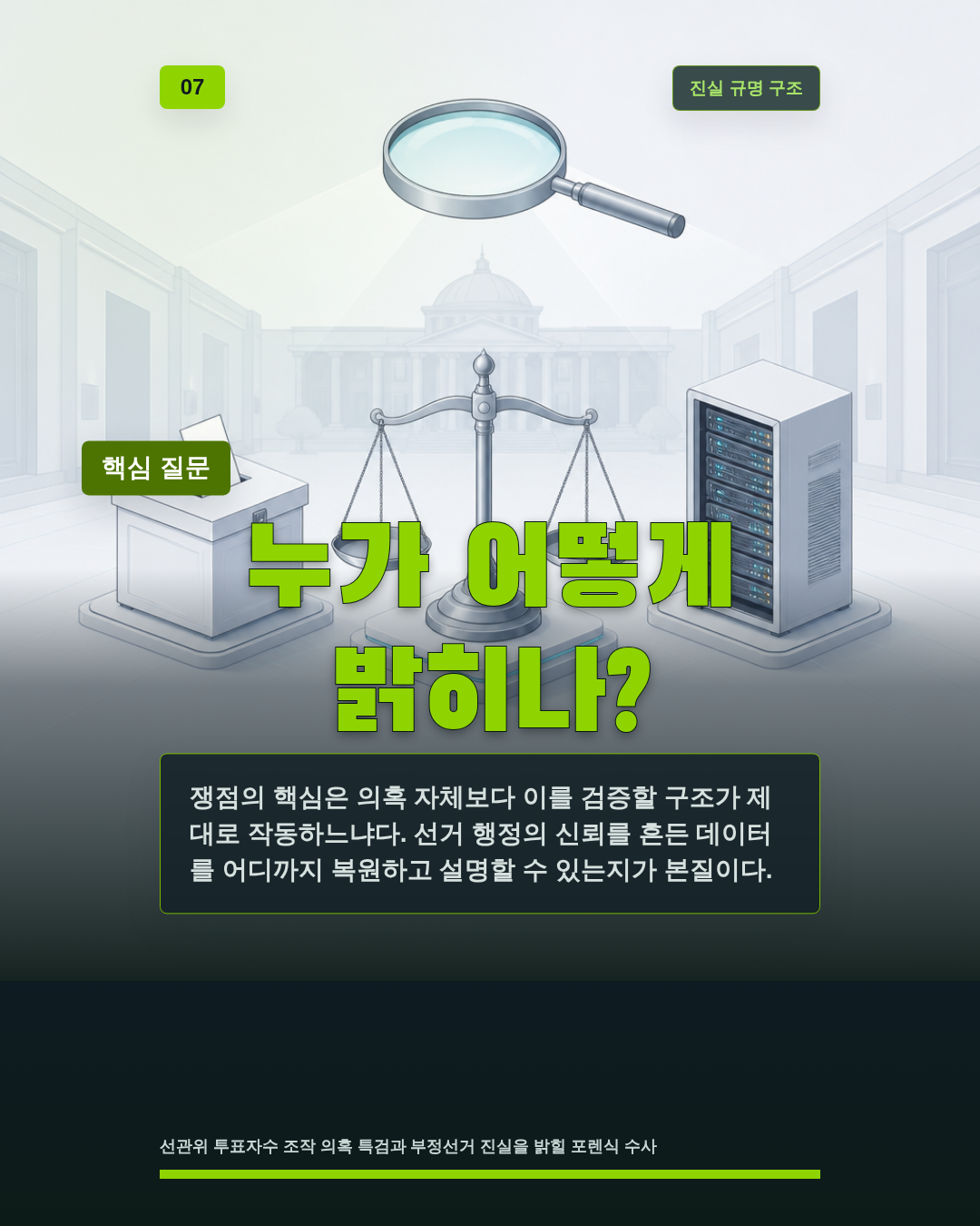 누가 어떻게 밝히나?
