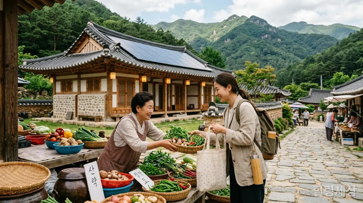 친환경적이고 지속 가능한 한옥 스테이의 모습