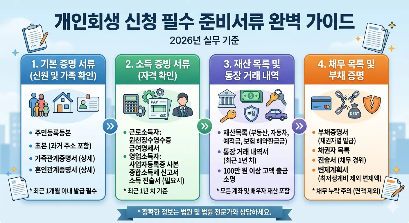 개인회생 신청 필수서류 관련 이미지