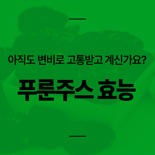 푸룬주스 효능