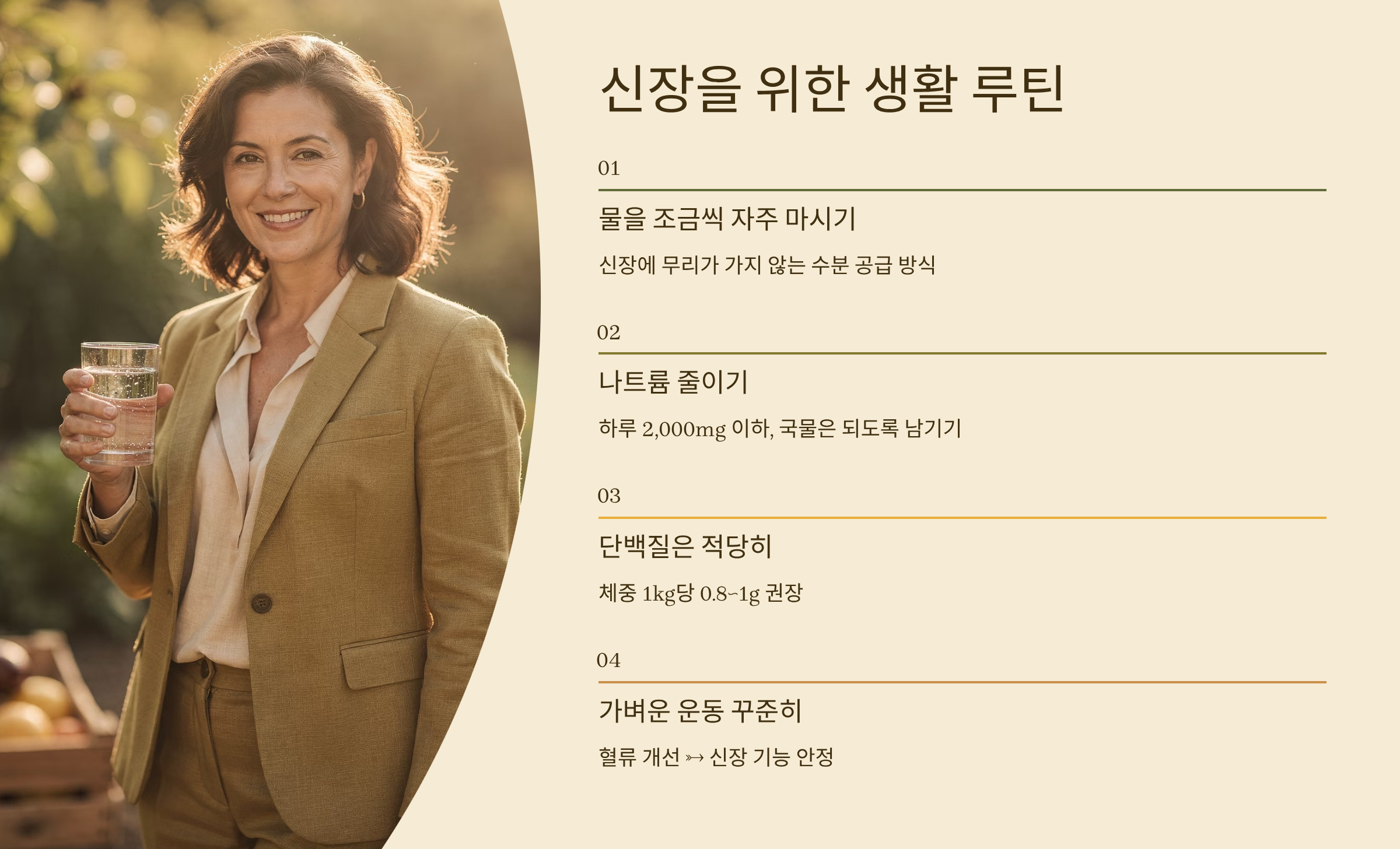 신장 건강을 위한 생활 루틴