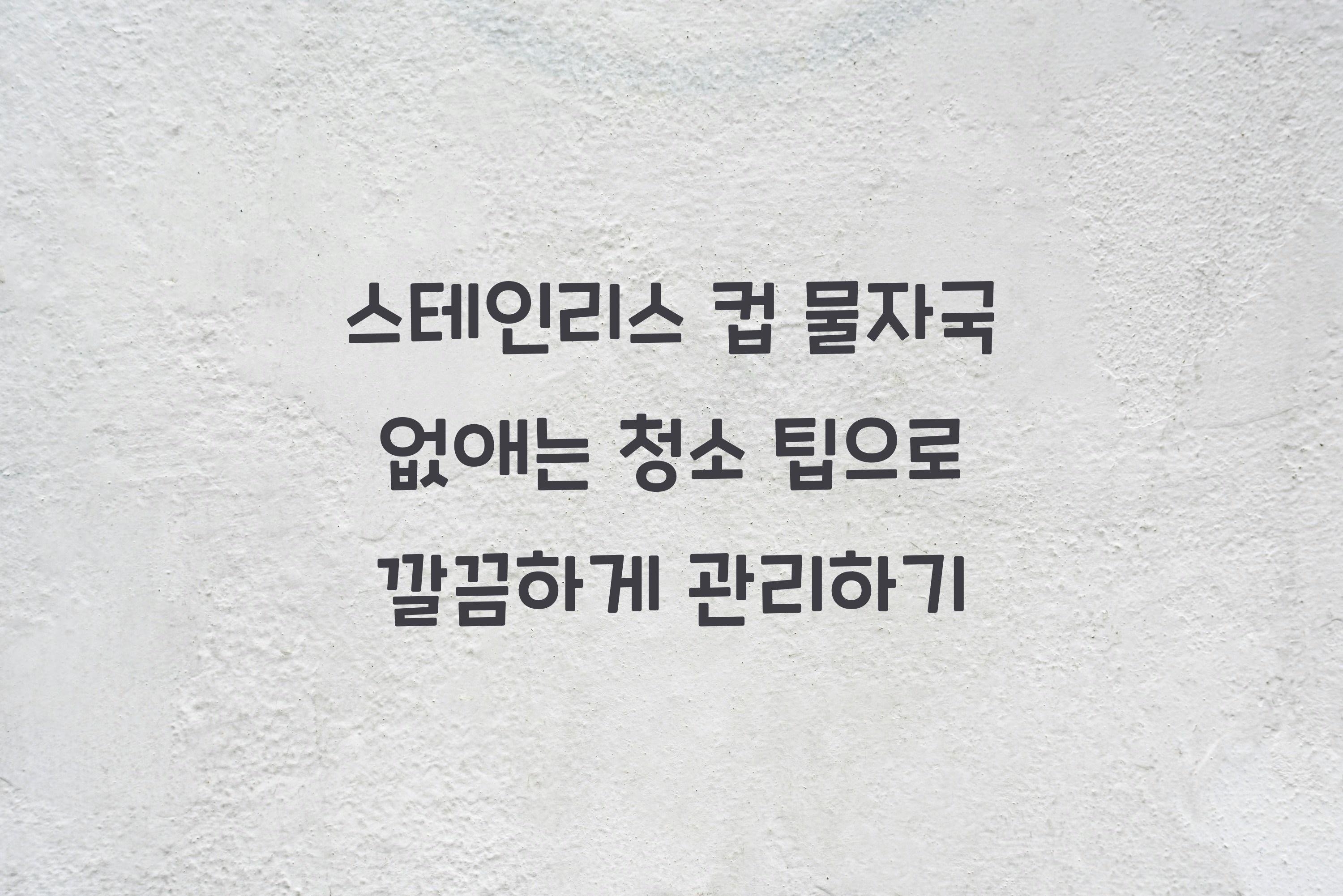 스테인리스 컵 물자국 없애는 청소 팁