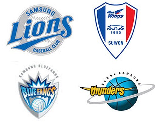 삼성 스포츠 구단 로고 모음, 삼성 라이온즈, 수원 삼성 블루윙즈, 삼성 블루팡즈, 삼성 썬더스