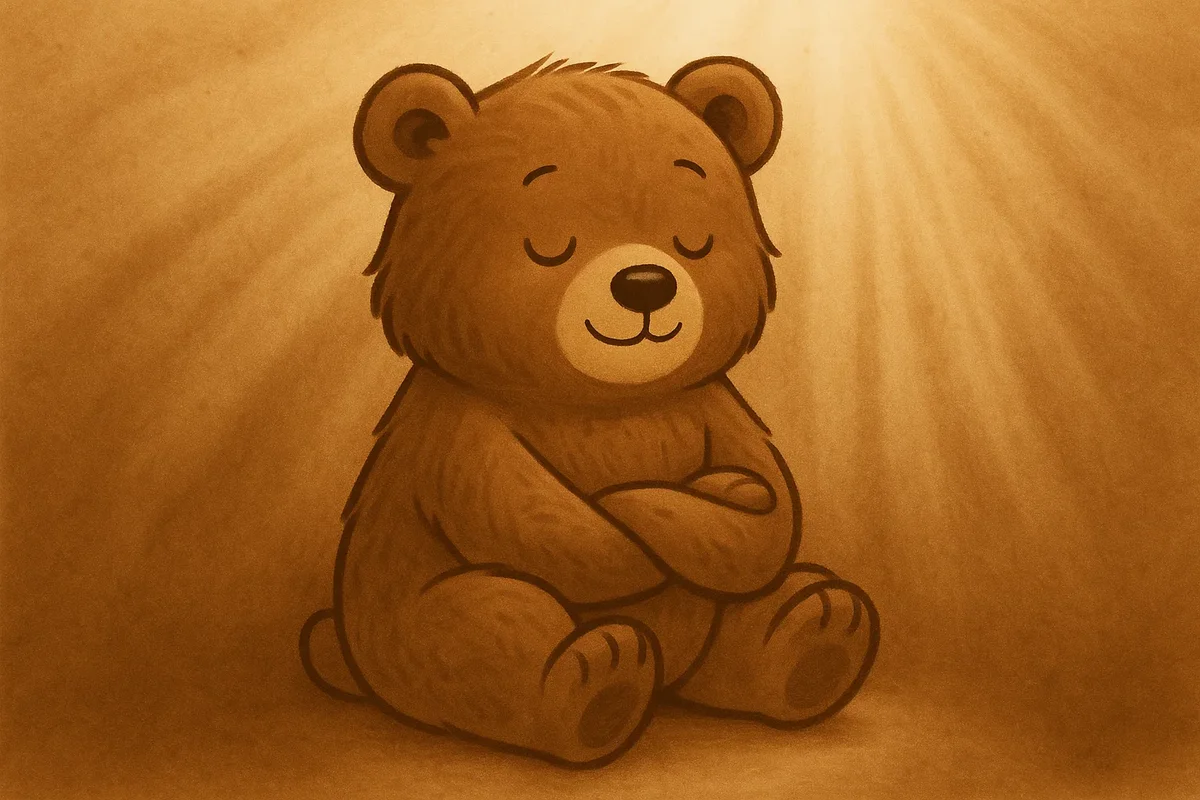 명상하는 귀여운 곰 캐릭터
