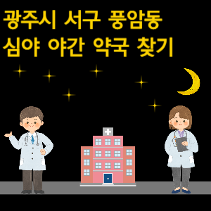 광주 풍암동 심야 야간 약국 찾기