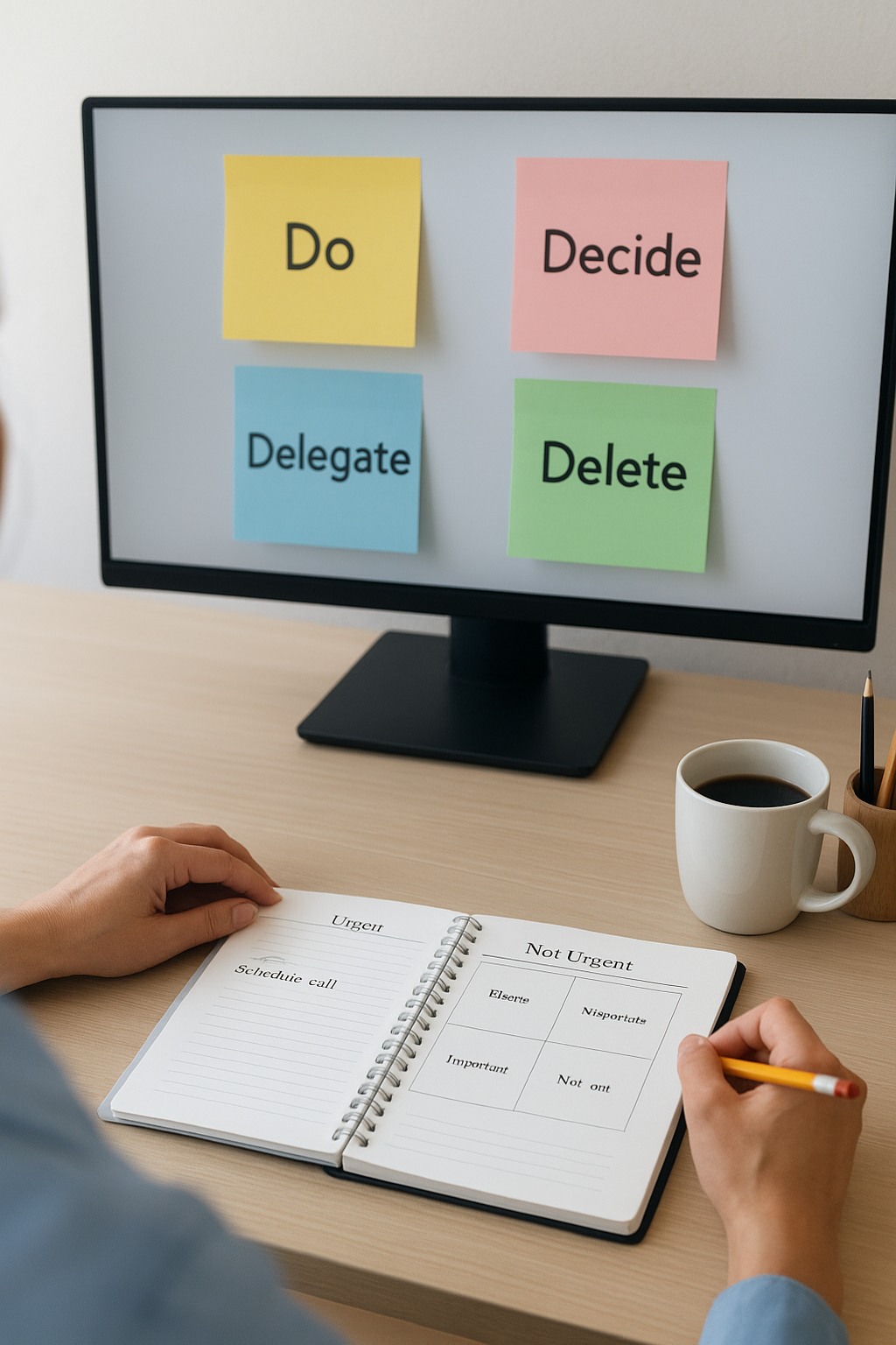 업무 효율을 높이고자 하는 전략 이미지