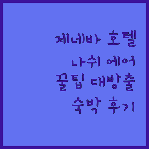 제네바 호텔 추천 나쉬 에어포트 호텔