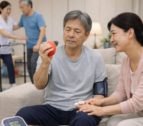 재활치료 중인 뇌경색 환자