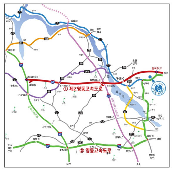 블루헤런CC 주차장 셔틀