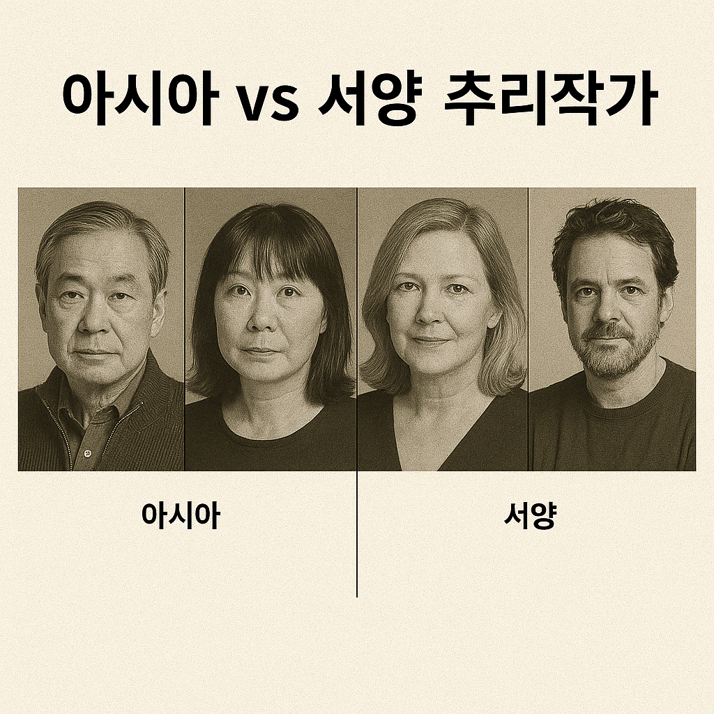 아시아 vs 서양 추리작가 (일본, 서양, 스타일)
