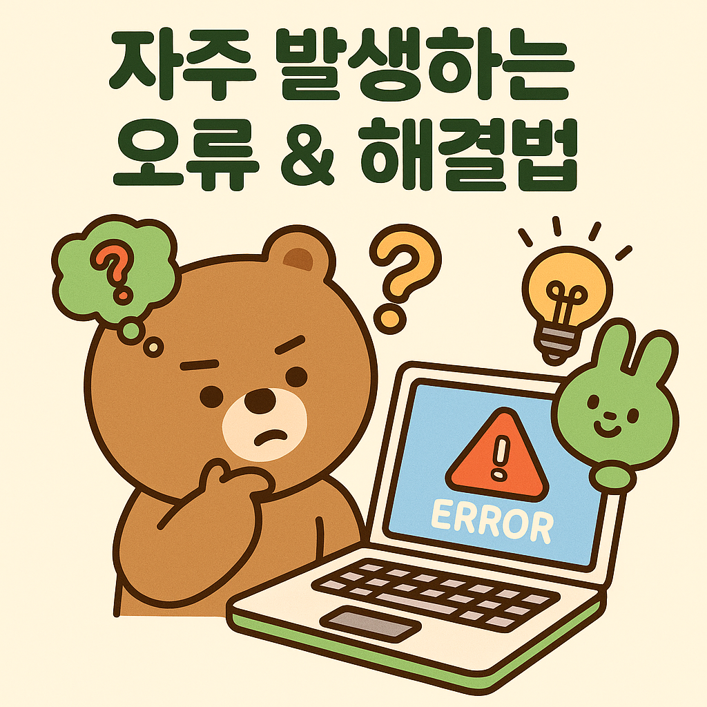 네이버페이 쿠폰 등록 중 자주 발생하는 오류와 해결법을 귀여운 캐릭터가 안내하는 일러스트 이미지