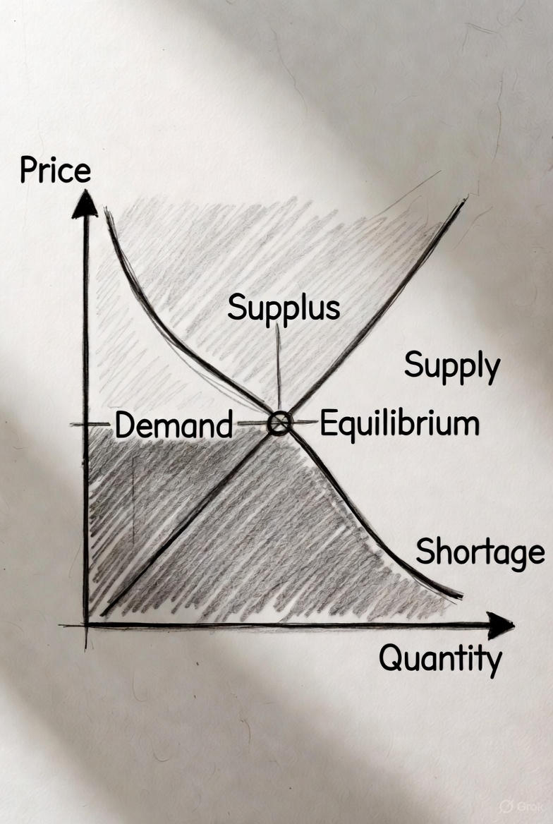 공급과 수요 균형 그래프