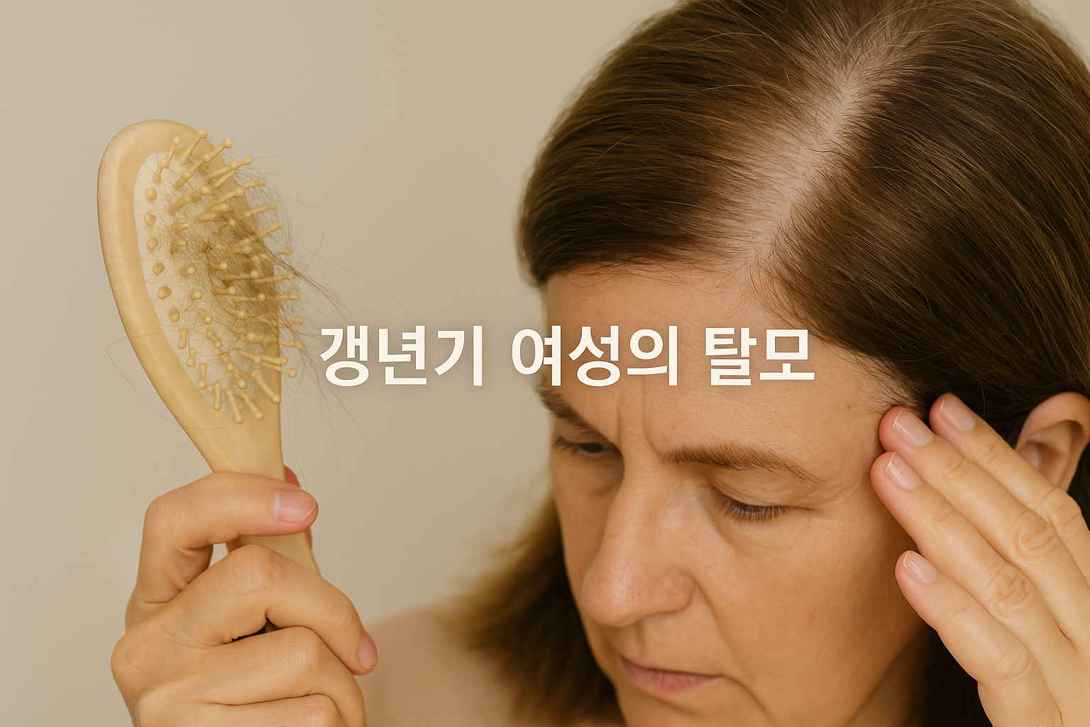 갱년기 여성의 탈모 관련 이미지