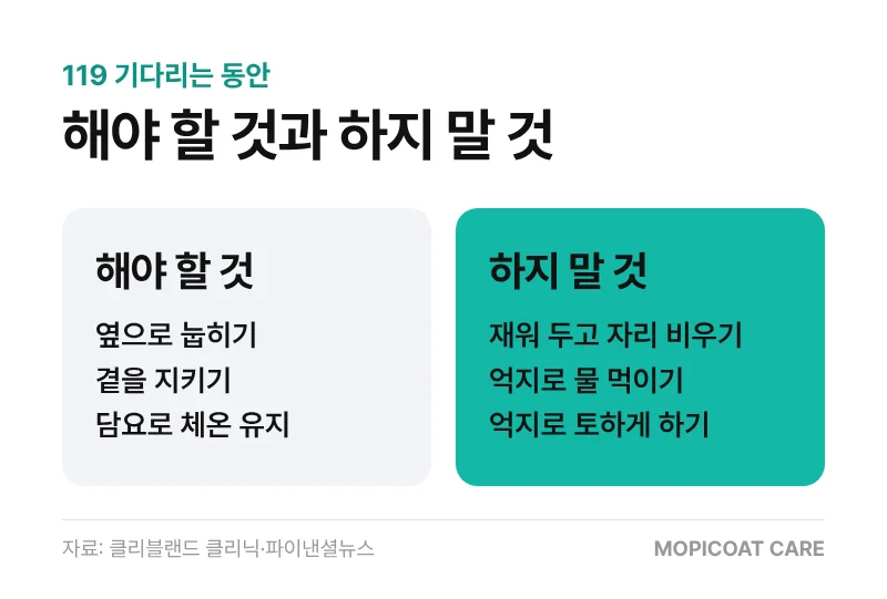 119 기다리는 동안 해야 할 것과 하지 말 것