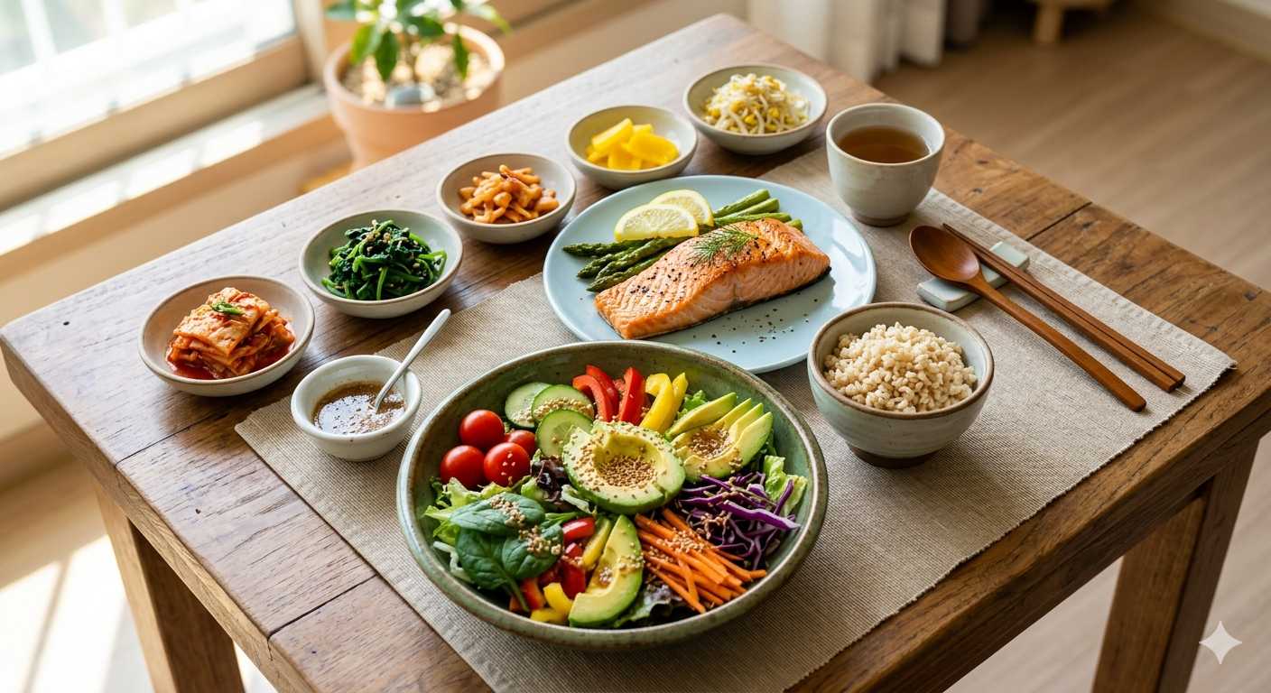 거꾸로 식사법에 어울리는 밥상의 이미지