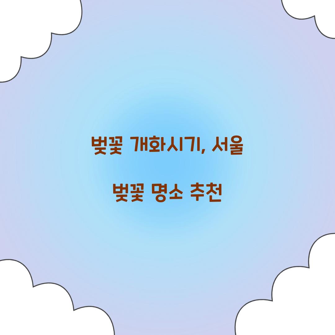 벚꽃 개화시기
