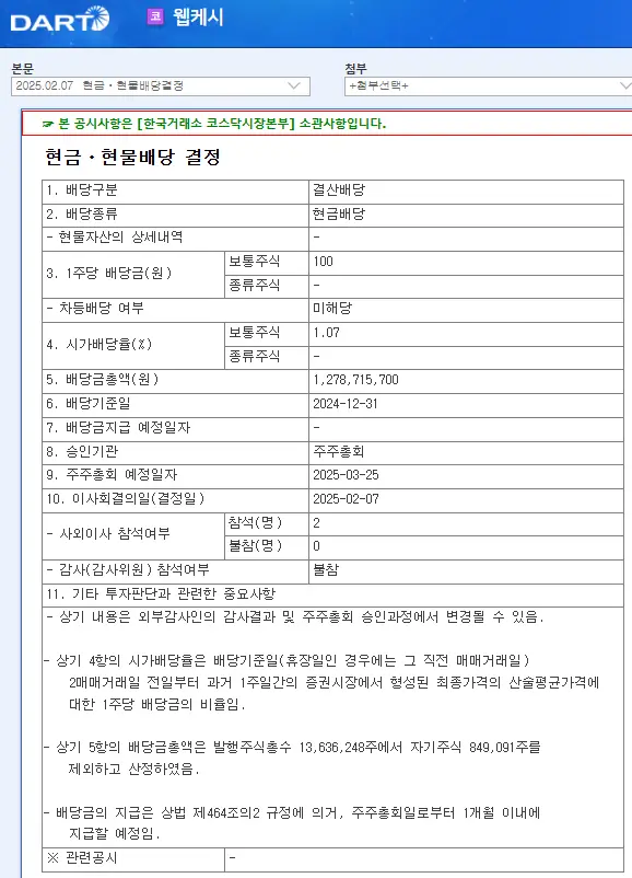 웹케시(053580) 2025년 배당락일