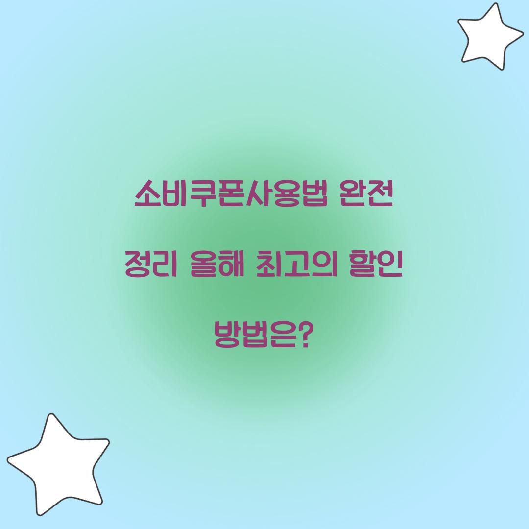 소비쿠폰사용법
