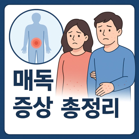 매독 증상 총정리 제목과 발진이 있는 남녀를 함께 배치한 썸네일 이미지