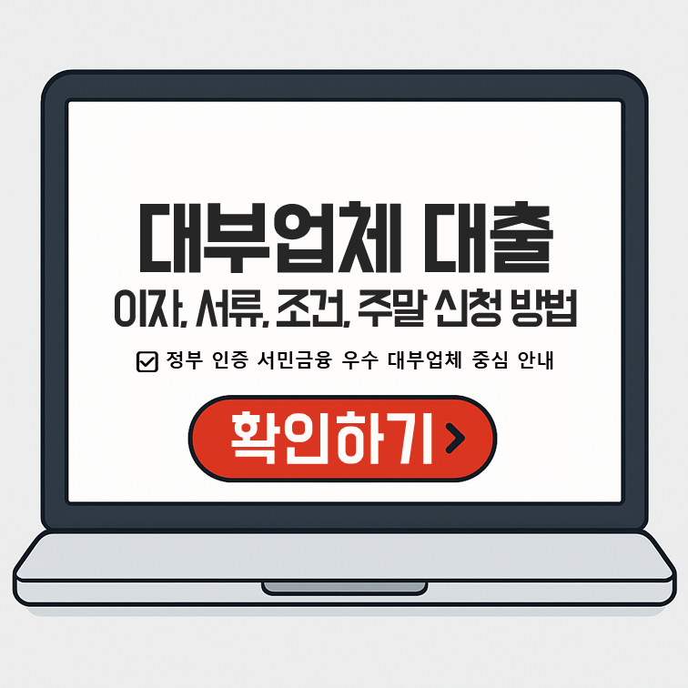 대부업체 대출 이자, 서류, 조건, 주말 신청 방법 총정리(+우수 업체)