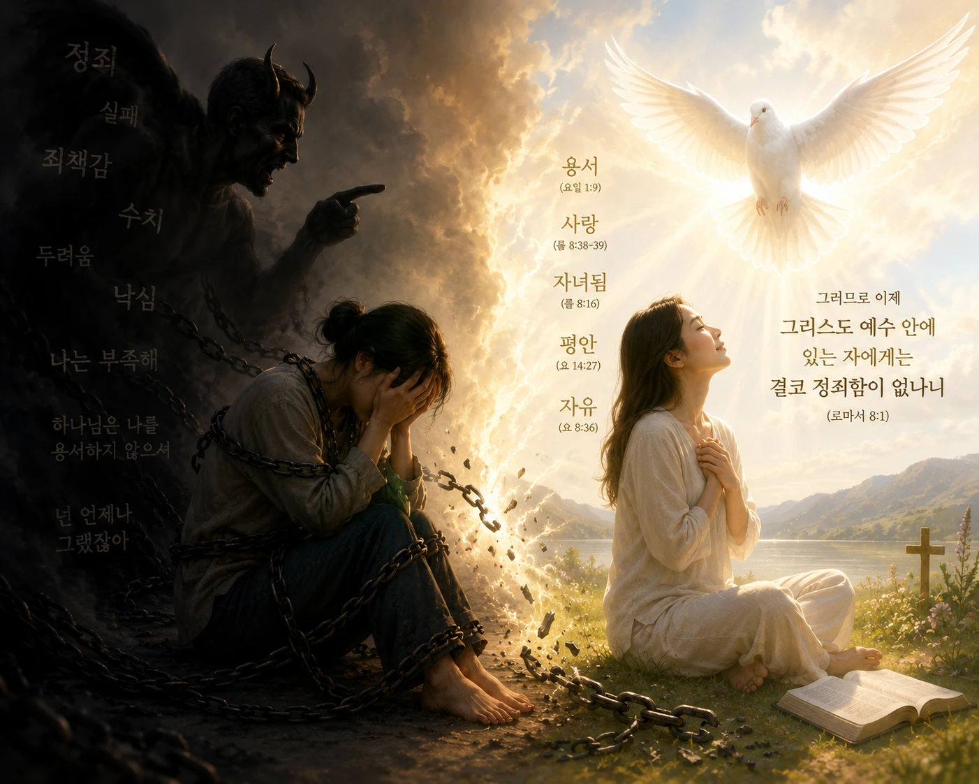 사탄의 정죄감에서 벗어나 성령의 평안을 누리는 그리스도인