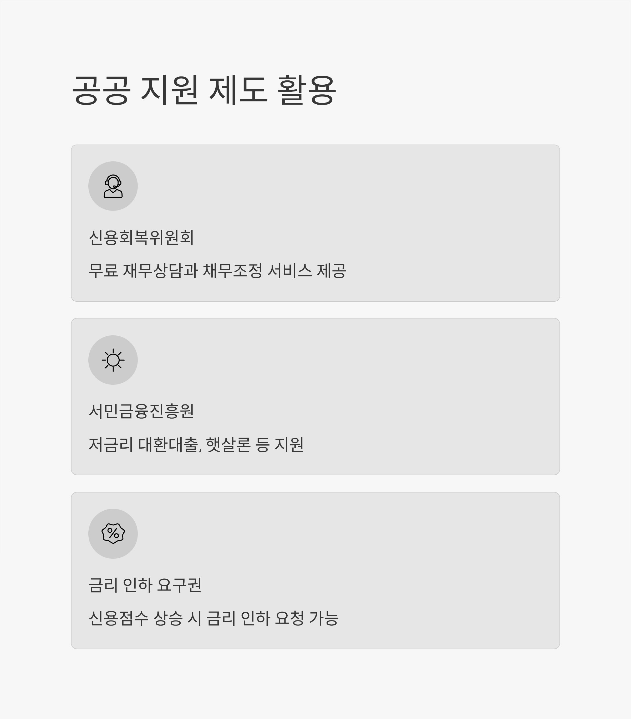 빚 대출 관리 공공 지원 제도 활용