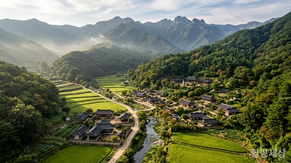 고요한 한국의 자연 속 디지털 디톡스 여행지 전경