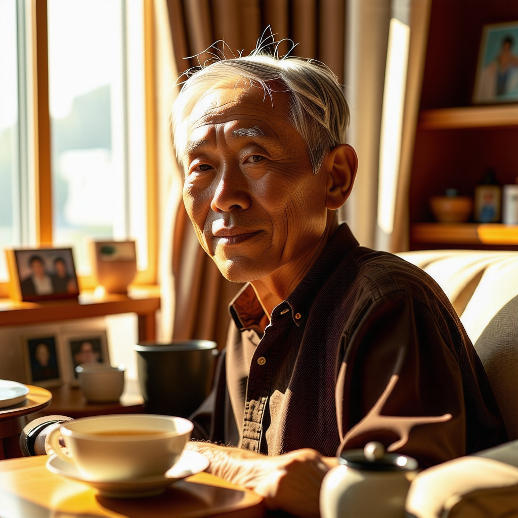 보청기를 착용한 할아버지