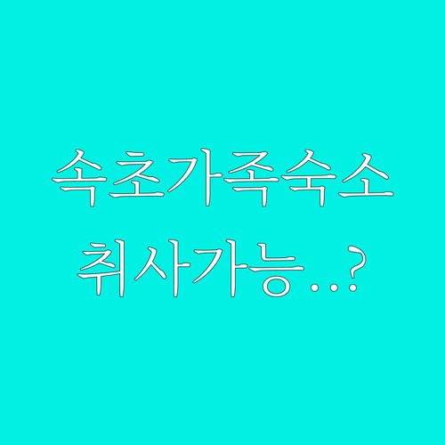 속초 중앙시장 근처 숙소 추천 가족 ..