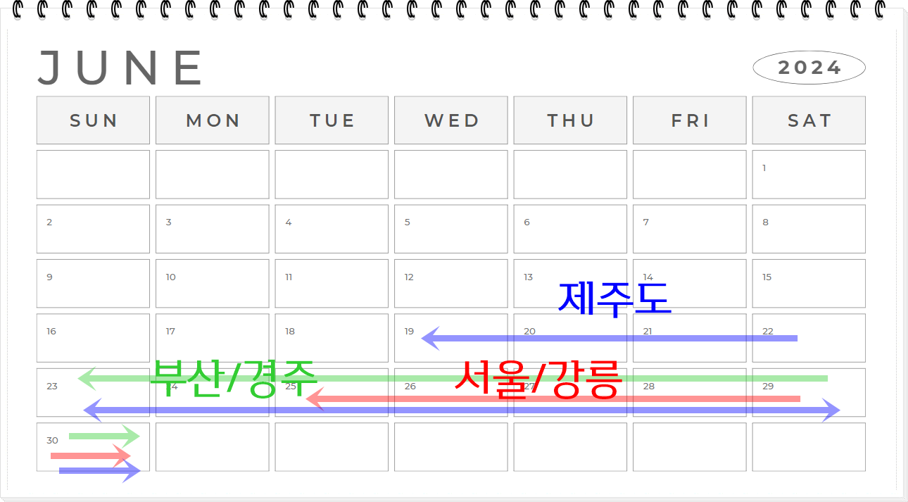 2024년 장마 시작일