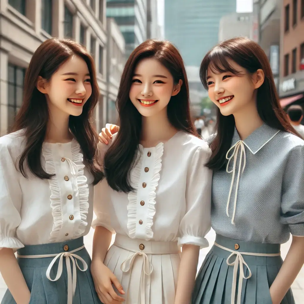 귀엽고 러블리한 여인 3명