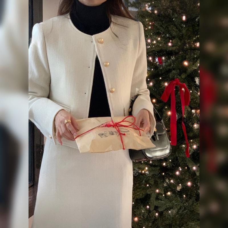 하객룩투피스 트위드셋업 3월 하객룩 봄 트위드 투피스 (자켓스커트단품가능)