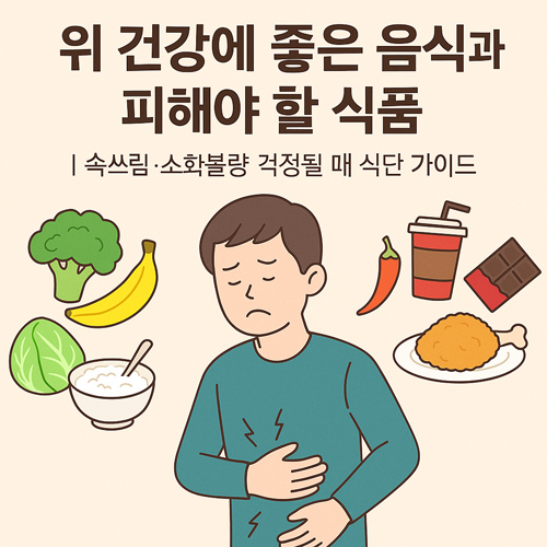 위 건강에 좋은 음식과 피해야 할 식품 | 속쓰림·소화불량 걱정될 때 식단 가이드