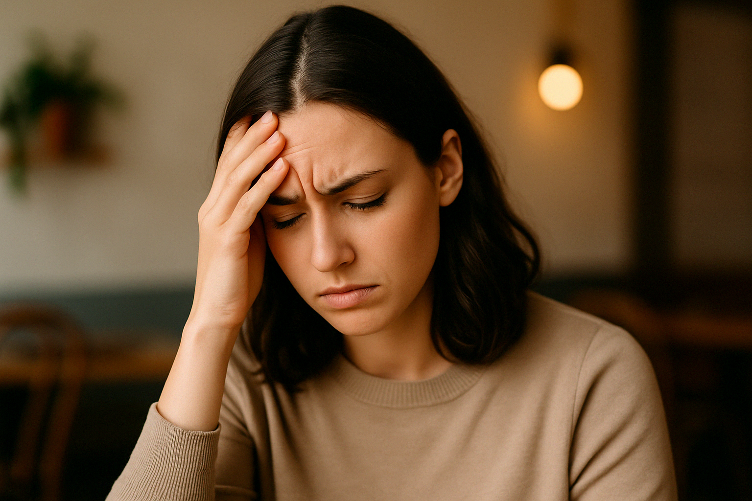 피곤하고 지친 표정을 하고 있는 캐릭터의 모습으로&amp;#44; 스트레스와 짜증 같은 부정적인 감정을 영어로 표현할 때 참고하기 좋은 이미지입니다.