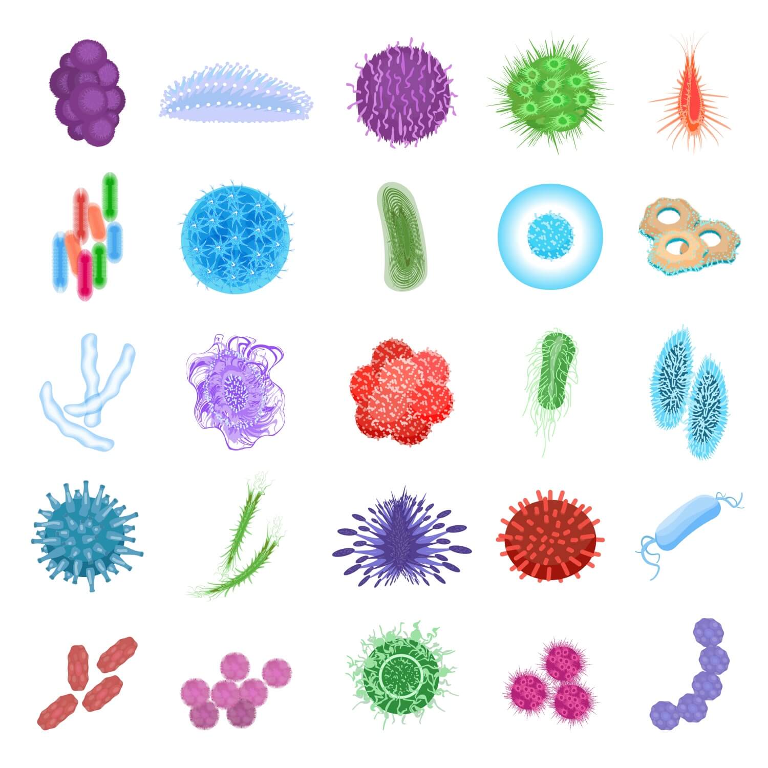 다양한-종류의-바이러스-및-세균