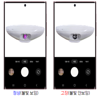 스마트폰 카메라로 불빛 확인