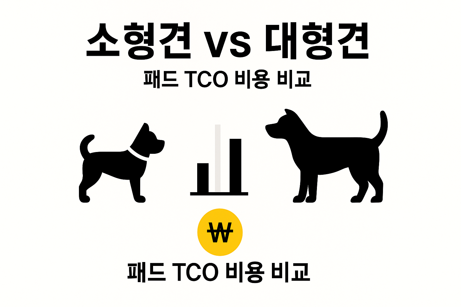 소형견&middot;대형견 배변패드 크기별 TCO 비교 인포그래픽