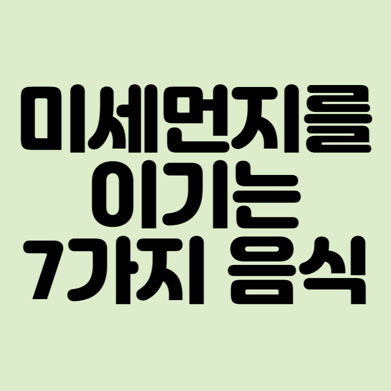 미세먼지 황사 음식