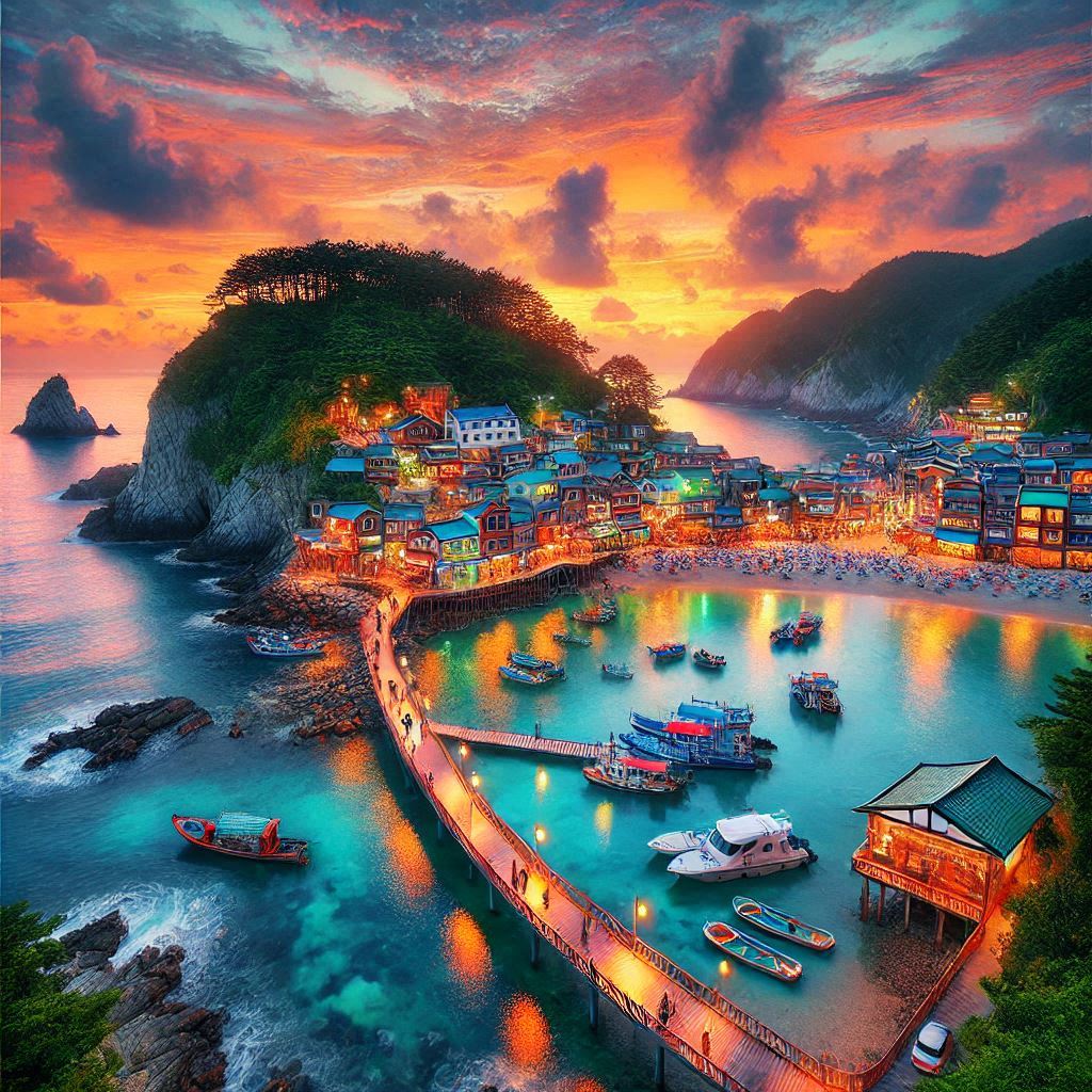 Paysage estival d'Oseosan sur la c&ocirc;te ouest de la province de Chungcheong