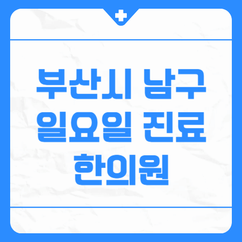 부산시 남구 일요일 진료 한의원
