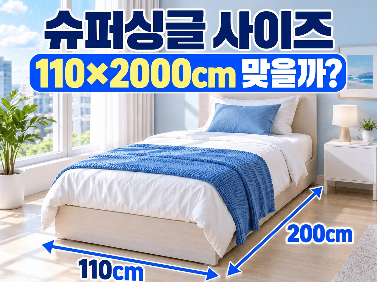 슈퍼싱글 110×200cm를 강조한 대표 이미지