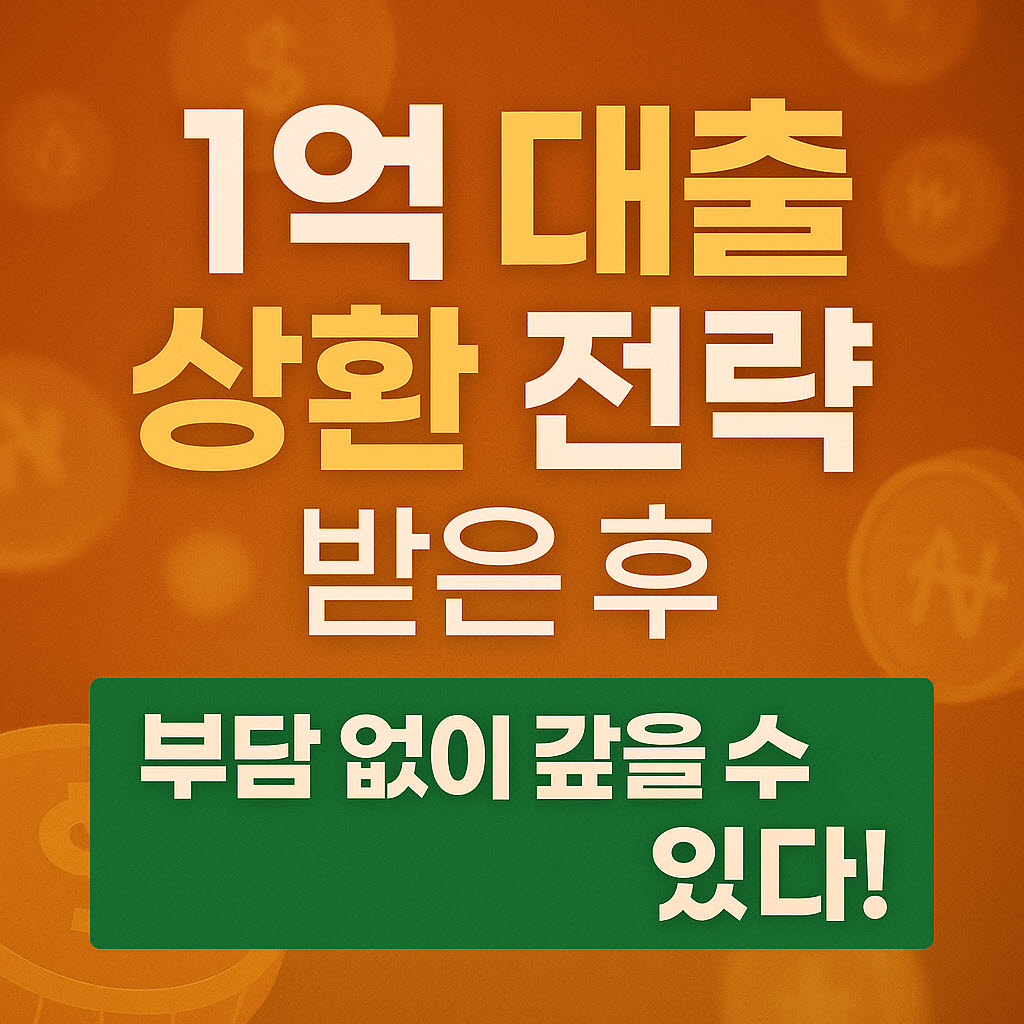 1억 대출 상환 전략