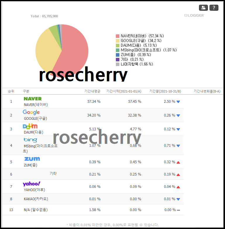 우리나라-검색엔진-점유율-2021년1월부터-10월까지