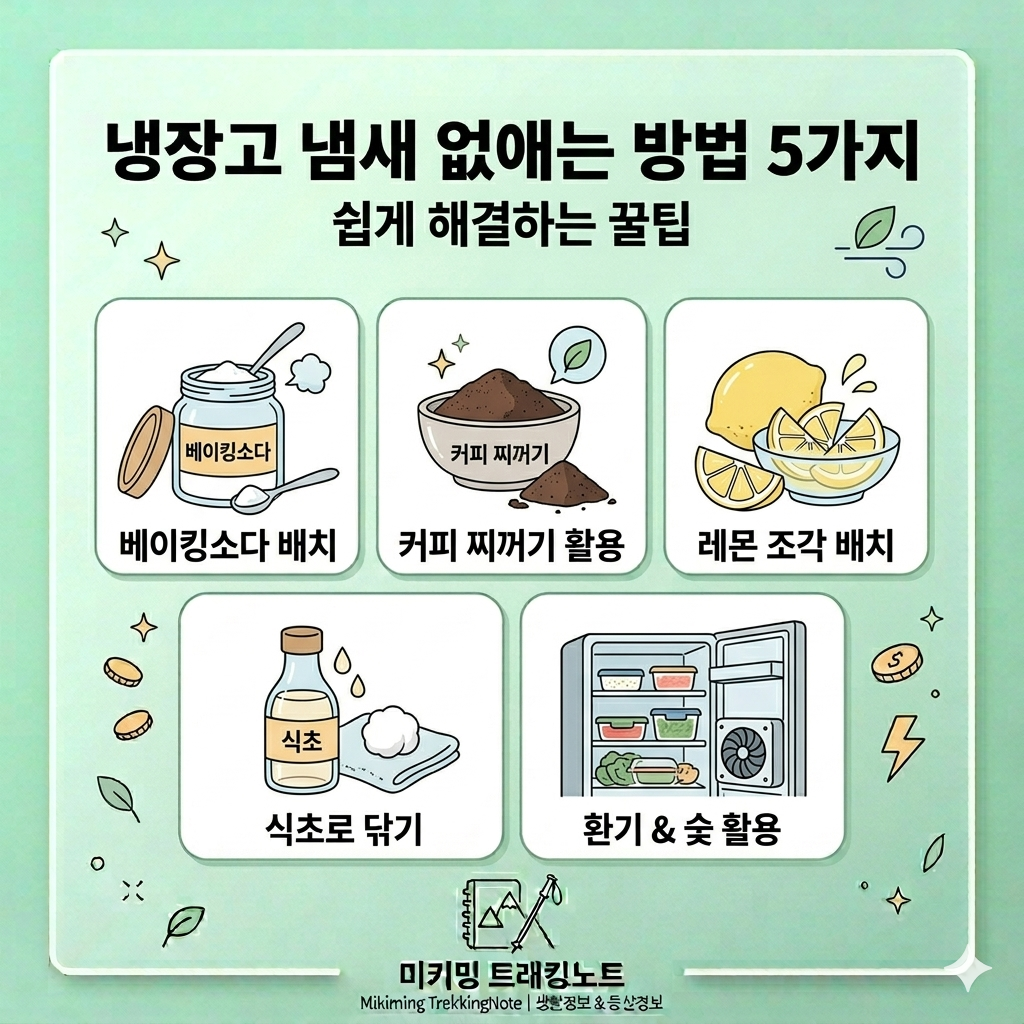 냉장고 냄새 없애는 방법 5가지 (쉽게 해결하는 꿀팁)