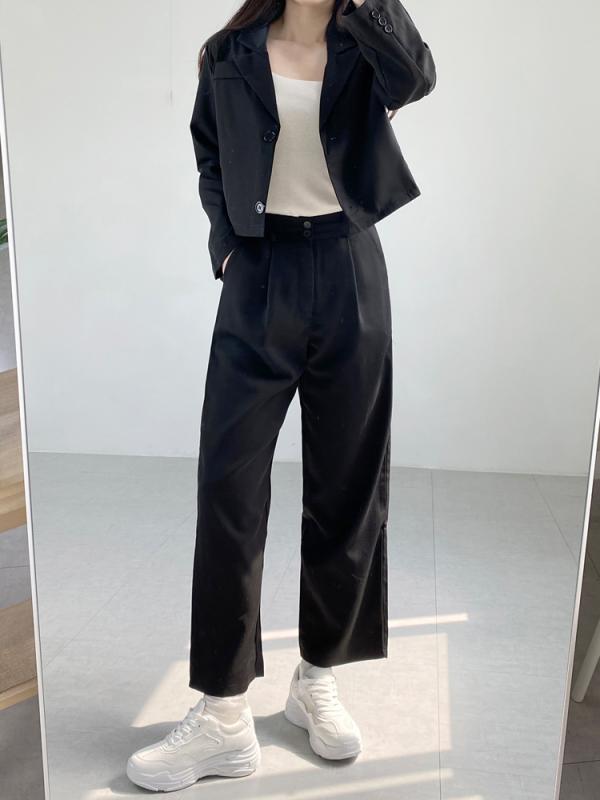 크롭자켓세트 와이드팬츠 정장셋업 1 1 JK PT