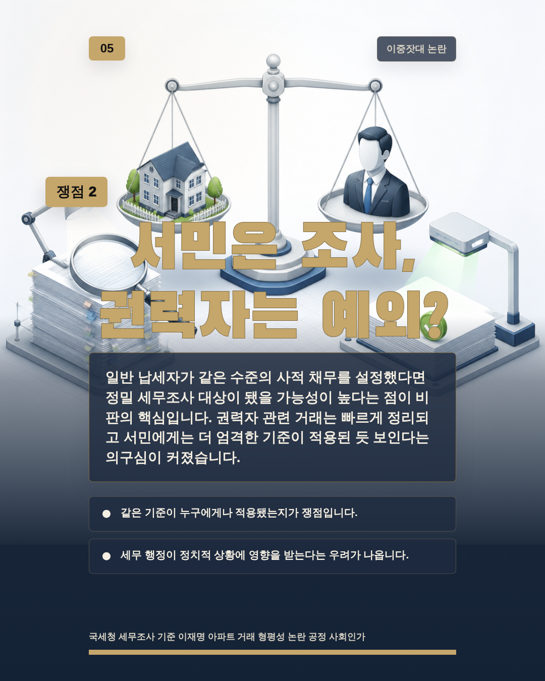 서민은 조사, 권력자는 예외?