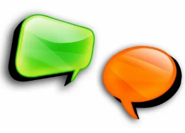 대화를 나타내는 말풍선 2개