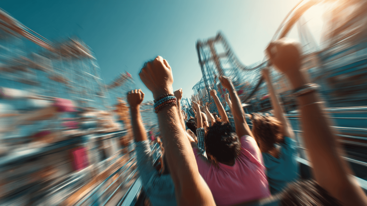 롤러코스터를-타고-있는-사람들