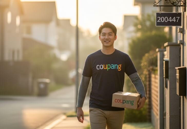 택배를 배송하는 남자