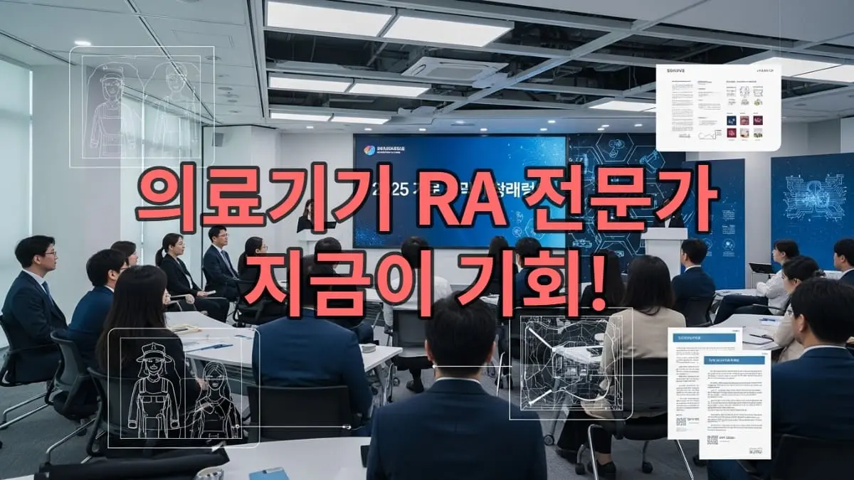 2025년 의료기기 규제과학 전문가 워크숍에서 발표를 경청하는 다양한 참가자들의 모습. 의료기기 산업의 미래와 규제과학의 중요성을 강조합니다.